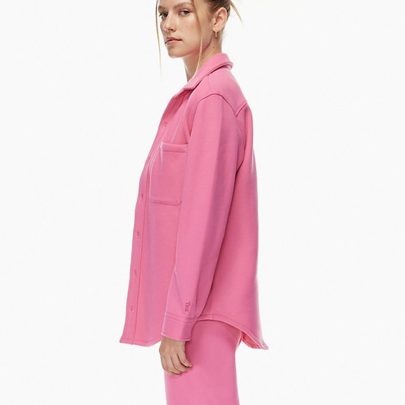 TNA cozy fleece boyfriend shirt in soft orchid - Picture 3 of 3